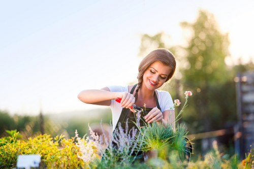 Professional gardener working in a Palmers Green garden